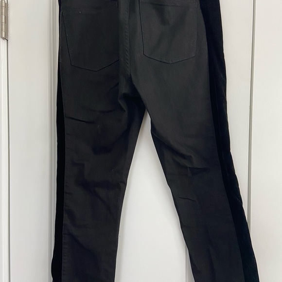 Madewell black denim with velvet tuxedo stripe down legs - Picture 6 of 6